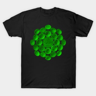 Green USA Twenty Dollars Coin - Surrounded by other Coins T-Shirt